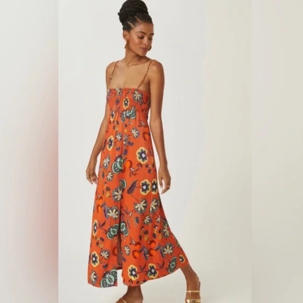 Anthropologie Vibrant Floral Maxi Dress, size large